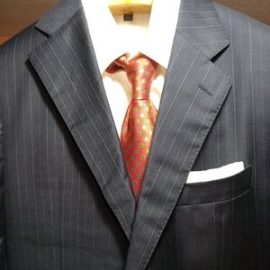 Daniel Cremieux Men's Loro Piana Navy Pinstripe 2Btn/1Vent Size 40L W34/In33